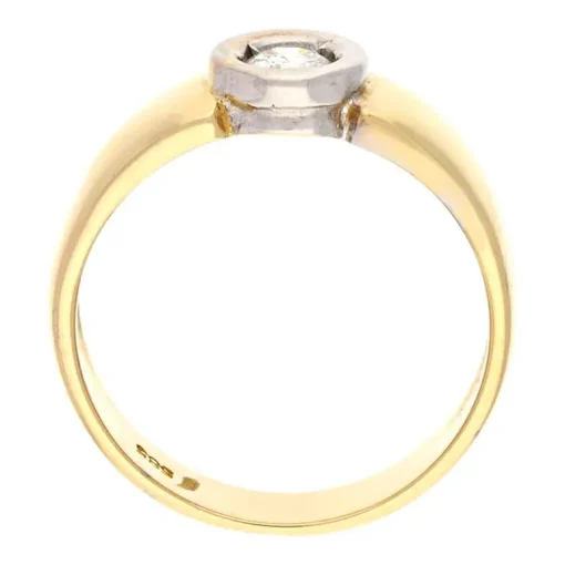 Brillant-Ring Gelbgold teil-rhodiniert
