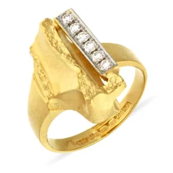 Brillant-Ring Lapponia Björn Weckström Gelbgold teil-rhodiniert