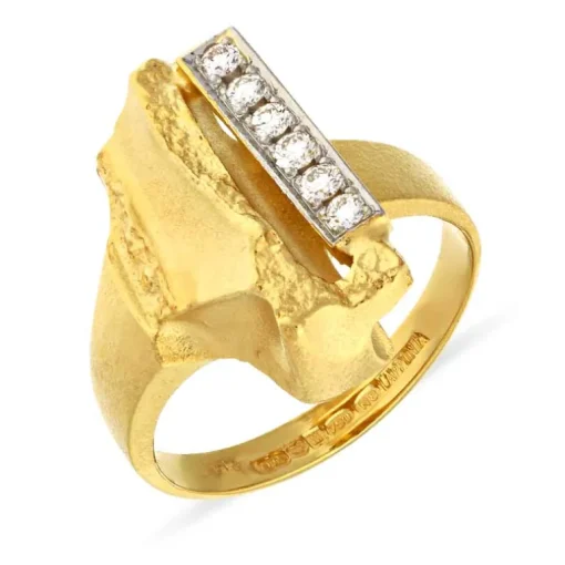 Brillant-Ring Lapponia Björn Weckström Gelbgold teil-rhodiniert
