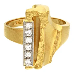 Brillant-Ring Lapponia Björn Weckström Gelbgold teil-rhodiniert