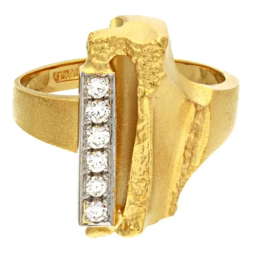 Brillant-Ring Lapponia Björn Weckström Gelbgold teil-rhodiniert