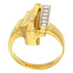 Brillant-Ring Lapponia Björn Weckström Gelbgold teil-rhodiniert