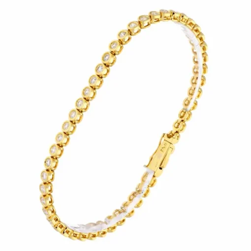 Brillant-Tennisarmband Gelbgold