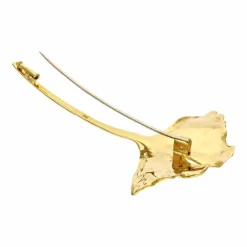 Brosche 'Ginkoblatt' Gelbgold
