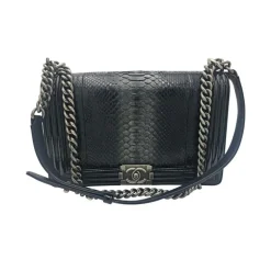 Chanel 'Boy Bag' Python Schwarz