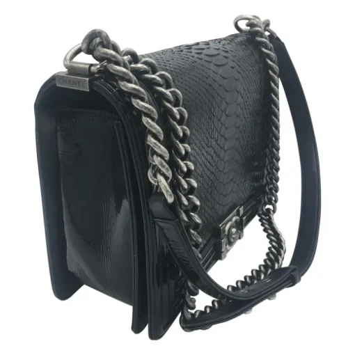 Chanel 'Boy Bag' Python Schwarz
