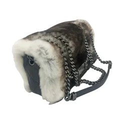 Chanel 'Chinnchilla Pelz Classic Flap' Grau