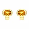 Citrin-Ohrstecker Gelbgold