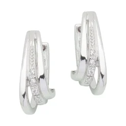 Creolen Silber mit Zirkonia