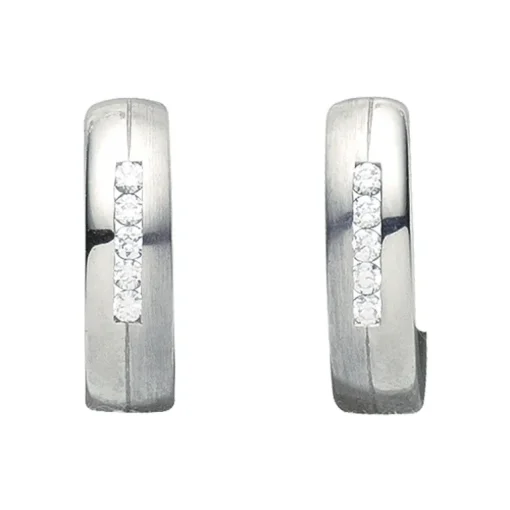 Creolen Silber mit Zirkonia