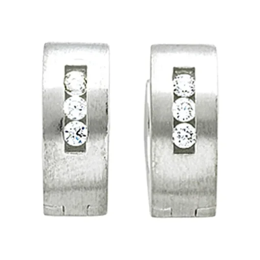 Creolen Silber mit Zirkonia
