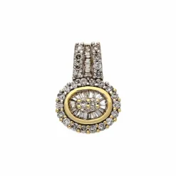 Diamant-Anhänger Gelbgold teil-rhodiniert