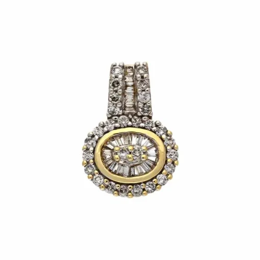 Diamant-Anhänger Gelbgold teil-rhodiniert