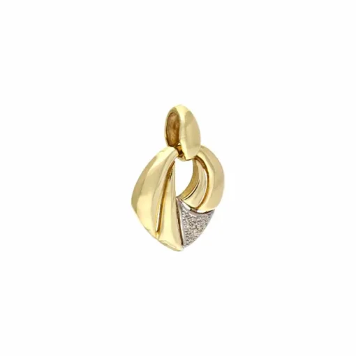 Diamant-Anhänger Gelbgold teil-rhodiniert