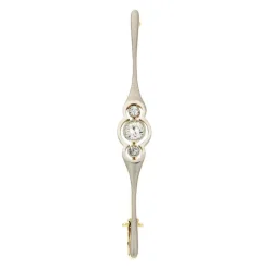 Diamant-Brosche Gelbgold mit Platinauflage