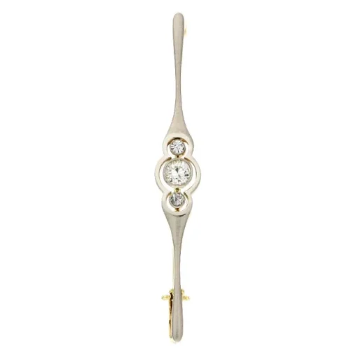 Diamant-Brosche Gelbgold mit Platinauflage
