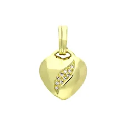 Diamant-Herz-Anhänger Gelbgold