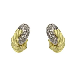 Diamant-Ohrclips Bicolor