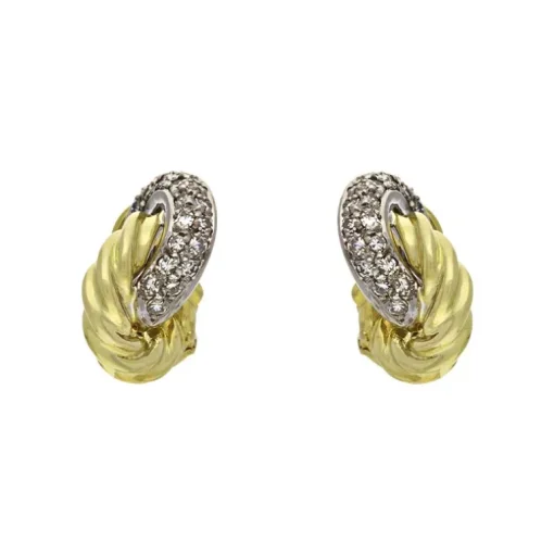 Diamant-Ohrclips Bicolor