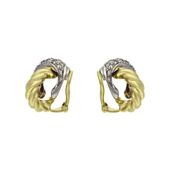 Diamant-Ohrclips Bicolor