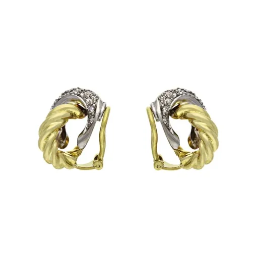 Diamant-Ohrclips Bicolor