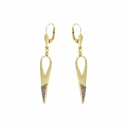 Diamant-Ohrhänger Gelbgold, teil-rhodiniert