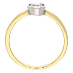 Diamant-Ring Gelbgold teil-rhodiniert