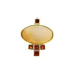 Edelstein-Anhänger Gelbgold