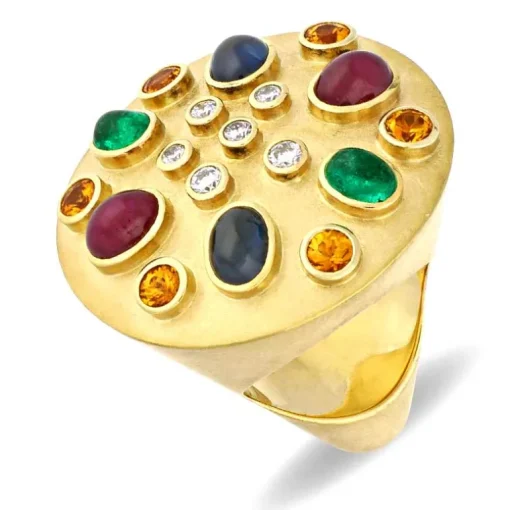 Edelstein-Design-Ring Gelbgold