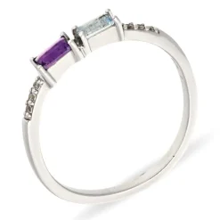 Edelstein-Ring Silber rhodiniert