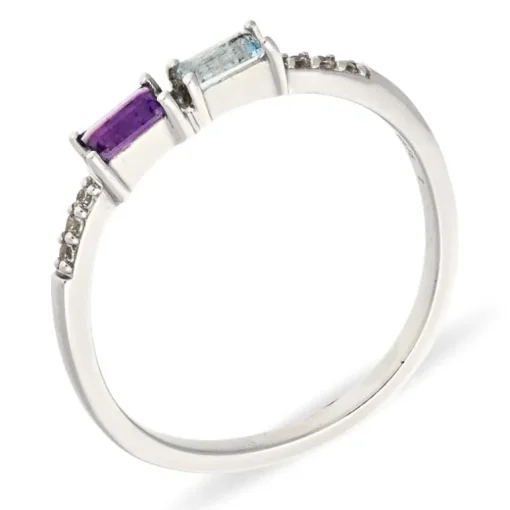Edelstein-Ring Silber rhodiniert