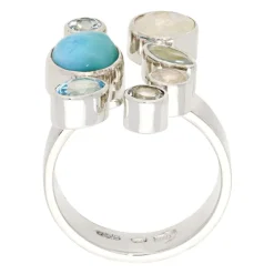 Farbstein-Ring Silber