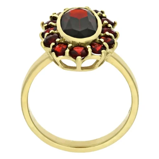 Granat-Ring Gelbgold