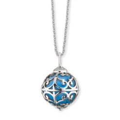 Herzengel Kette mit Klangkugel-Anhänger Silber