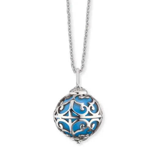 Herzengel Kette mit Klangkugel-Anhänger Silber