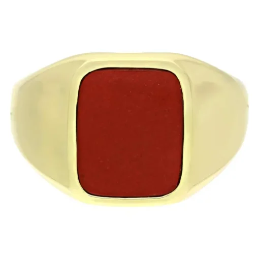 Jaspis-Siegelring Gelbgold