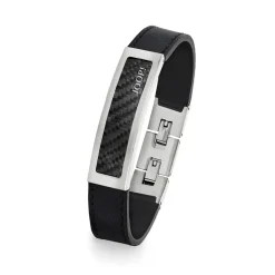 JOOP! Armband Edelstahl/Carbon/Leder