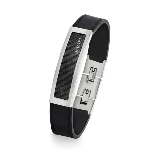 JOOP! Armband Edelstahl/Carbon/Leder