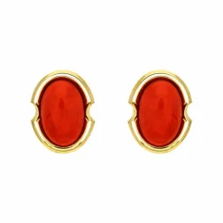 Korall-Clip-Ohrstecker Gelbgold