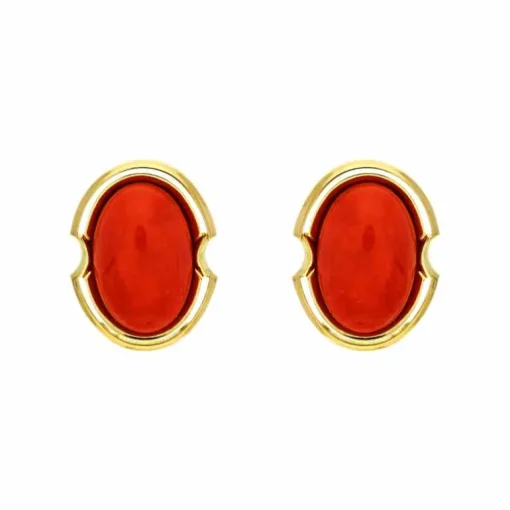 Korall-Clip-Ohrstecker Gelbgold