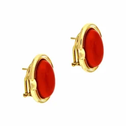 Korall-Clip-Ohrstecker Gelbgold