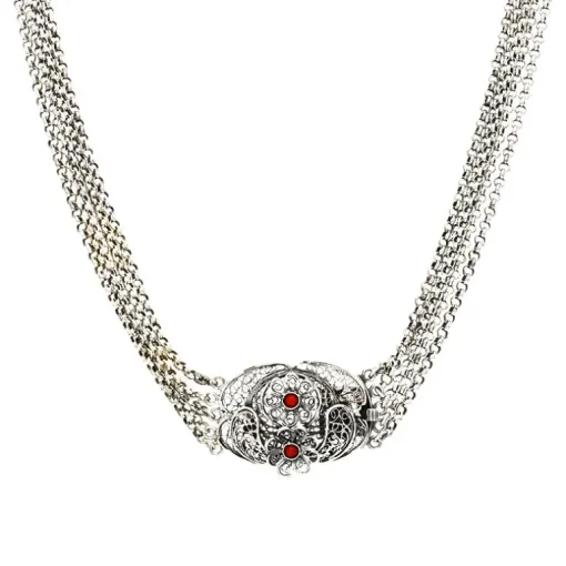 Korallen-Halsschmuck Silber