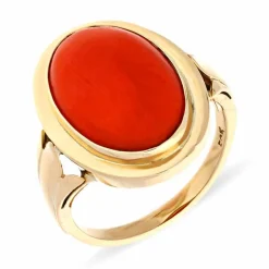 Korall-Ring Gelbgold
