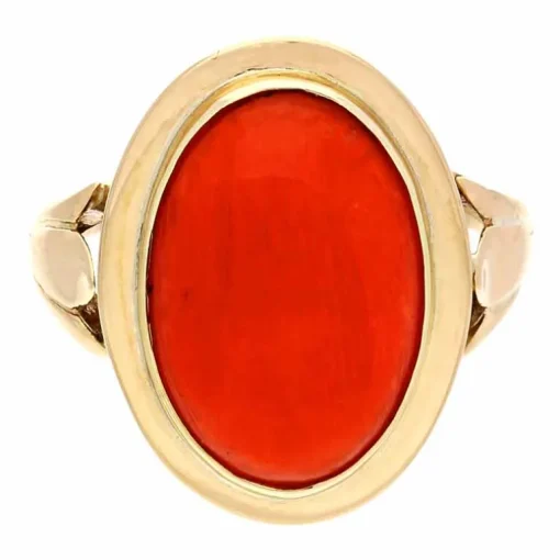 Korall-Ring Gelbgold