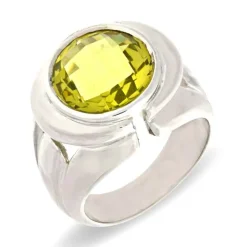 Lemonquarz-Ring Silber