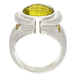 Lemonquarz-Ring Silber