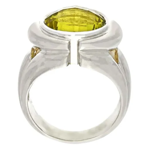 Lemonquarz-Ring Silber