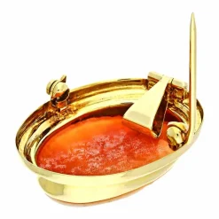 Muschelgemme-Anhänger Gelbgold