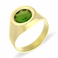 Nephrit-Jade-Ring Gelbgold