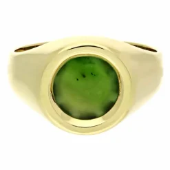 Nephrit-Jade-Ring Gelbgold